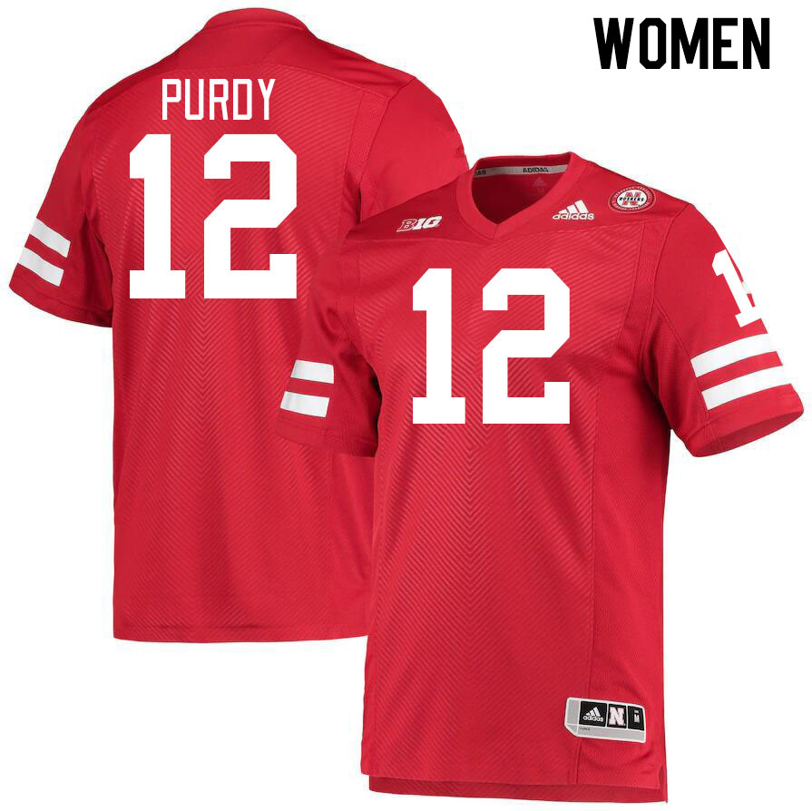 Women #12 Chubba Purdy Nebraska Cornhuskers College Football Jerseys Stitched Sale-Red